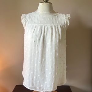 LOFT cream sleeveless top.